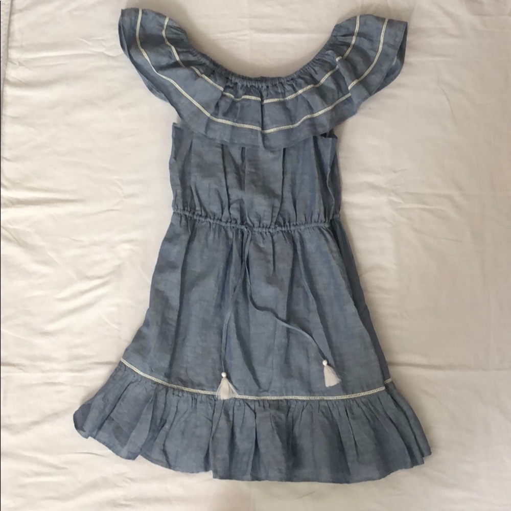 J. Crew off the shoulder chambray dress